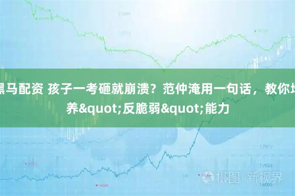 黑马配资 孩子一考砸就崩溃？范仲淹用一句话，教你培养"反脆弱"能力